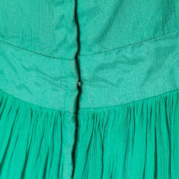 Vintage 1950s Green Chiffon Accordion Pleated Dress Cocktail BETTY INGVOLD READ - Picture 4 of 14